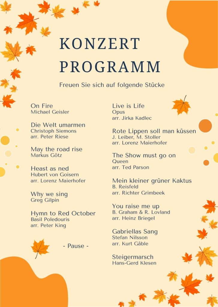 Herbstkonzert Programm
